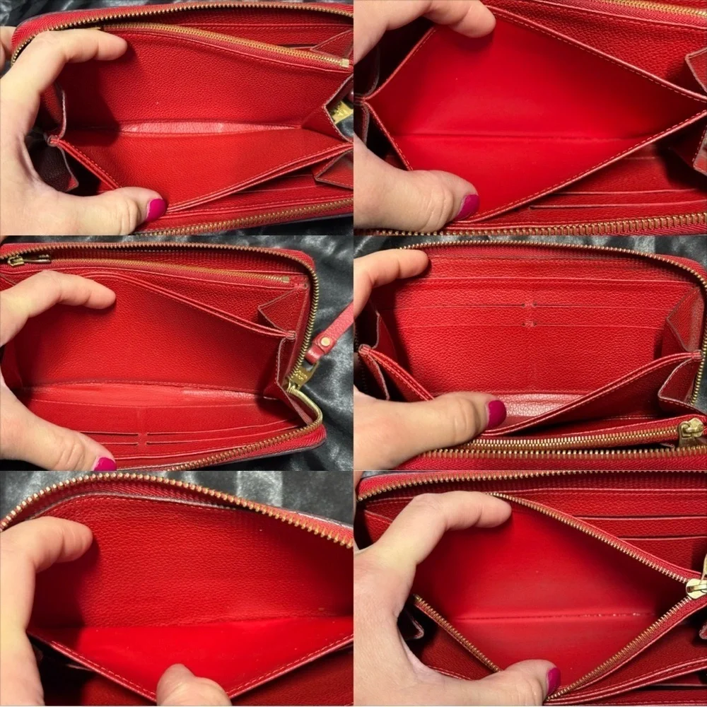 Louis Vuitton red Empreinte monogram zippy wallet